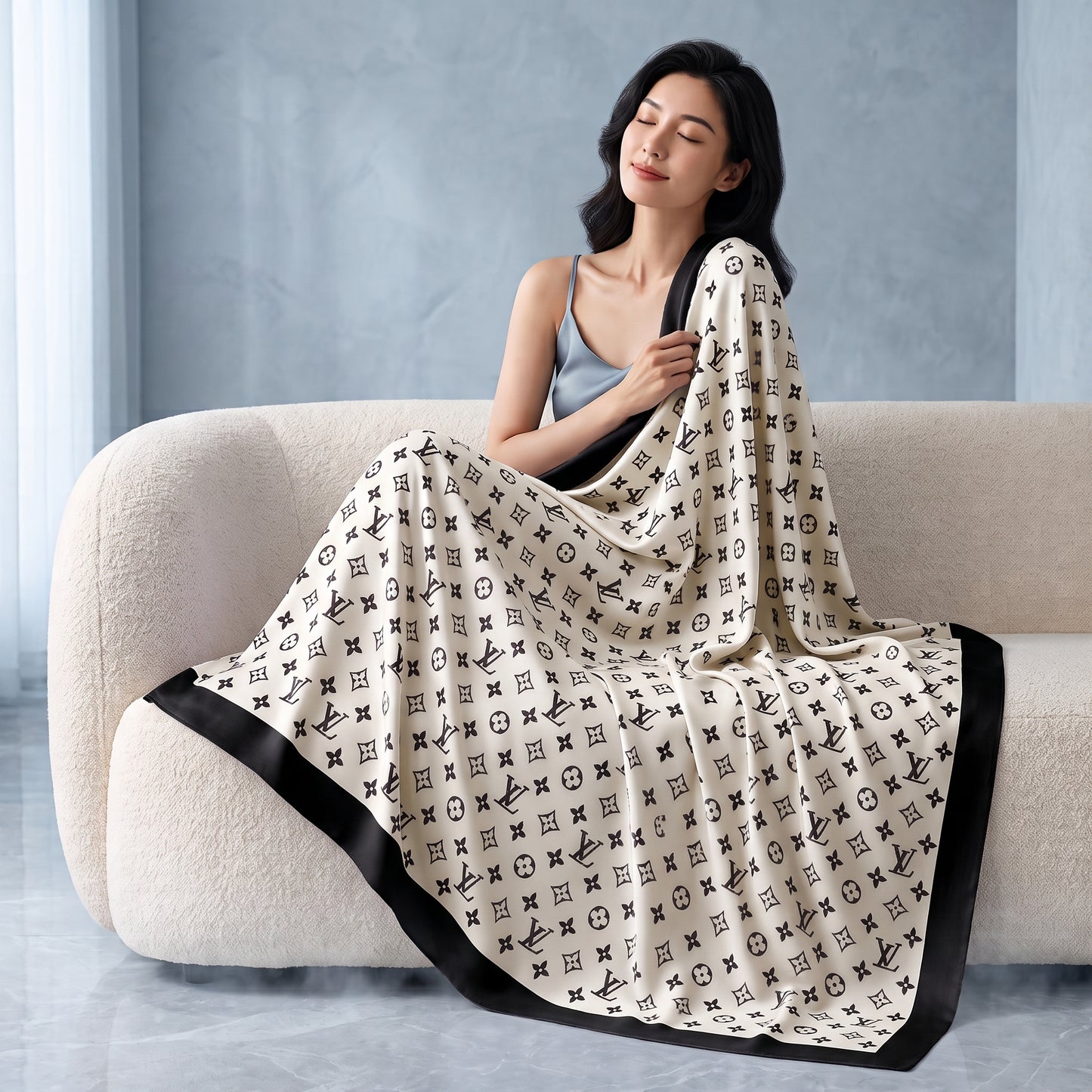 Cooling Blanket – Ivory White 50" × 60"